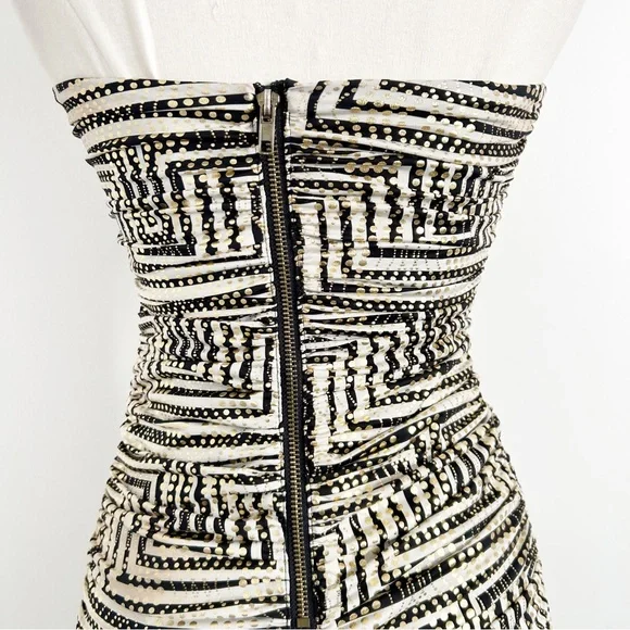 Y2K Vintage Bebe Addiction Gold Strapless Clubbing Micro Mini Dress Size XS - Picture 10 of 10